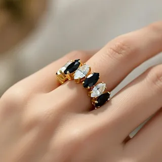 Anillo Eclipse Ajustable Chapado Oro 18k