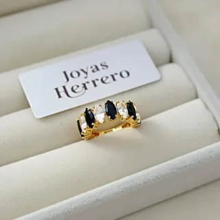 Anillo Eclipse Ajustable Chapado Oro 18k