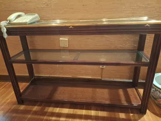 Consola madera y cristal