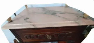 2 Mesillas /Mesitas de Noche Madera y Mármol