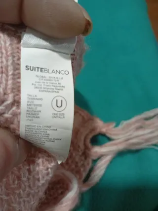 Poncho mezcliya rosa con Flecos