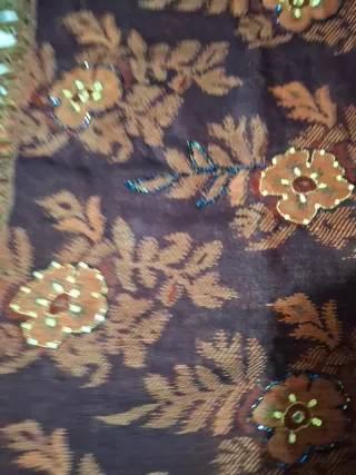 Sciarpa Pashmina Ricamata con Coralli 214 cm x 70