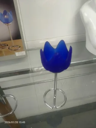 Conjunto 3 Portavelas Tulipán Azul