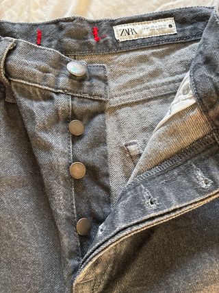 Zara Jeans Mujer Grisáceo Anchos