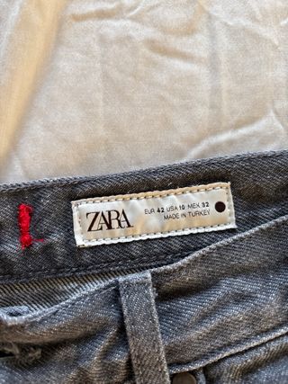 Zara Jeans Mujer Grisáceo Anchos