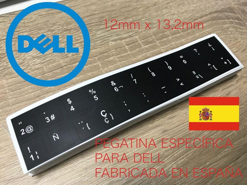 Kit Pegatina Teclado DELL LATITUDE Español Vinilo Fino. 12mm x 13,2mm