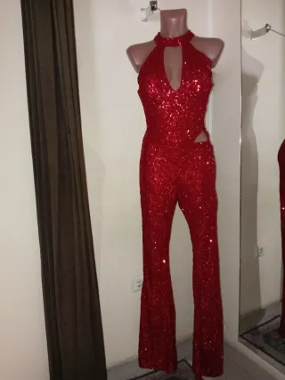 Mono lentejuelas rojo