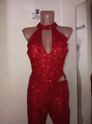 Mono lentejuelas rojo