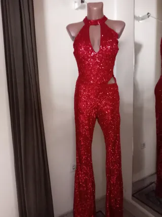 Mono lentejuelas rojo