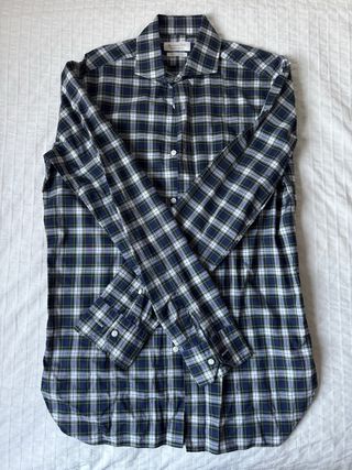 Camisa Massimo Dutti Talla 39 Tartán Azul
