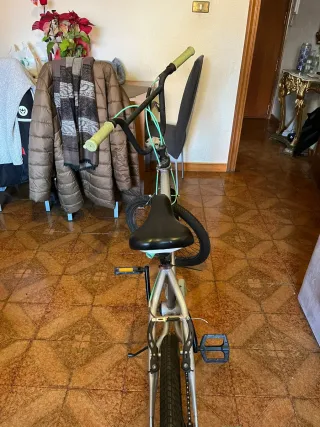 Bicicleta BMX Verde, plata y negra