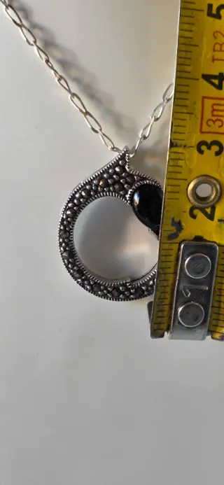 Collar Plata Ónix Nácar Serpiente