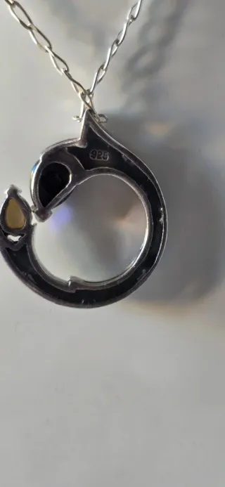 Collar Plata Ónix Nácar Serpiente