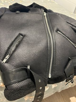 Chaqueta Biker Aviador Zara Negra