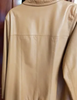 Chaqueta Americana Piel Beige/Marrón