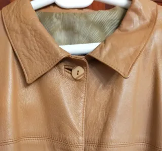 Chaqueta Americana Piel Beige/Marrón