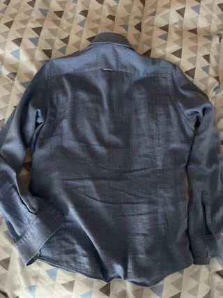 Camisa azul gris L entallada