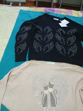 Lote 2 jerséis: negro y beige