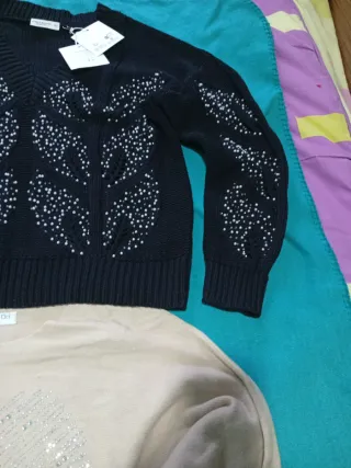 Lote 2 jerséis: negro y beige