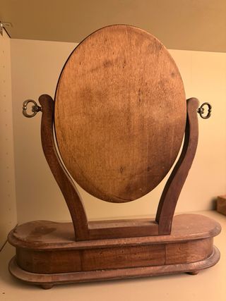 Espejo Tocador Madera Ovalado