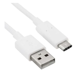 Cable USB Tipo C 1M - USB carga y datos, Blanco Samsung, Huawei - 1º Calidad
