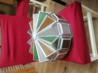 Farol artesanal entrada cristal y metal