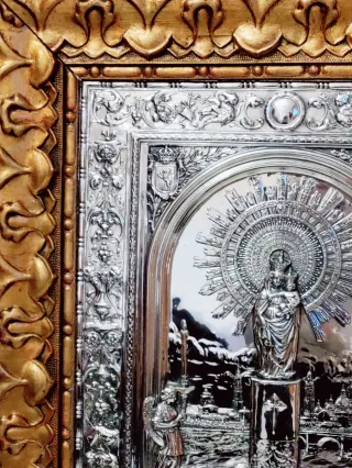 Cuadro Virgen del Pilar Plateado