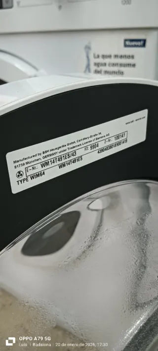 Lavadora Carga Frontal Siemens 9 KG A+++Blanca