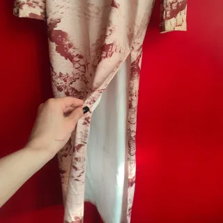 Vestido Bershka Beige y Rojo Talla XS