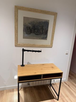 Escritorio madera y metal color negro