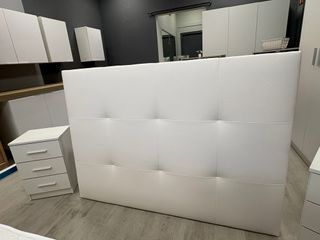 Cabecero polipiel blanco