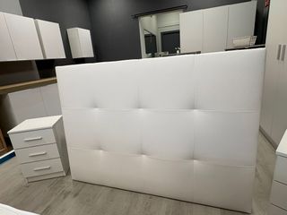 Cabecero polipiel blanco