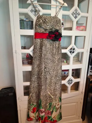 Vestido estampado leopardo con flor