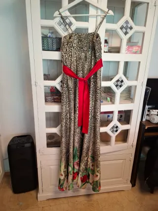 Vestido estampado leopardo con flor