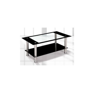 Mesa Centro Cristal Negro y Metal