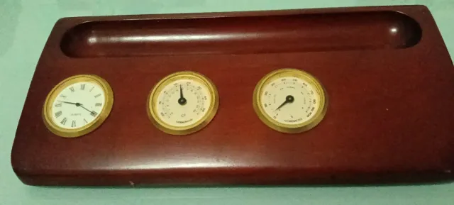 Estación meteorológica analógica de madera