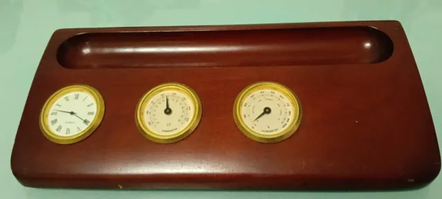 Estación meteorológica analógica de madera