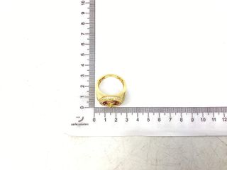 sello oro 18k con piedra con circonita