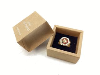 sello oro 18k con piedra con circonita