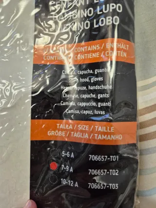 Disfraz niño lobo talla 7-9 años