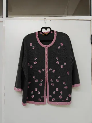 Cárdigan Naulover Gris y Rosa