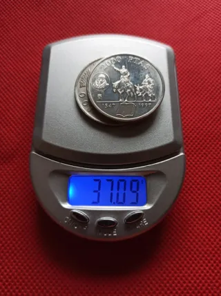 Lote inversión de 2 monedas plata 100 y 2000 PTAS