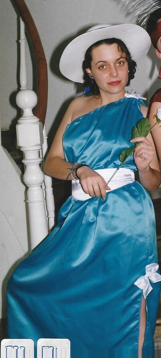 Disfraz azul y blanco talla única