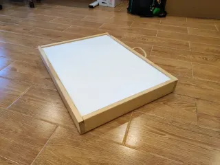 R-cre@ Pizarra Blanca de luz, con Marco de Madera