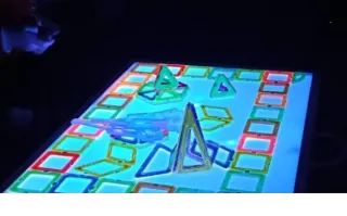 R-cre@ Pizarra Blanca de luz, con Marco de Madera