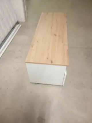 Mobiletto porta TV legno e bianco