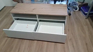 Mobiletto porta TV legno e bianco