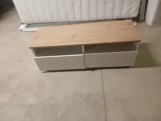 Mobiletto porta TV legno e bianco