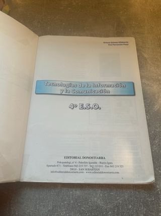 Tecnología de la información y comunicación 4º ESO