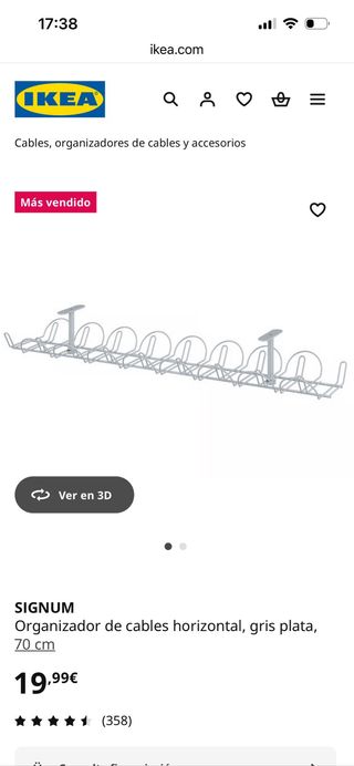 Organizador Cables IKEA SIGNUM Gris